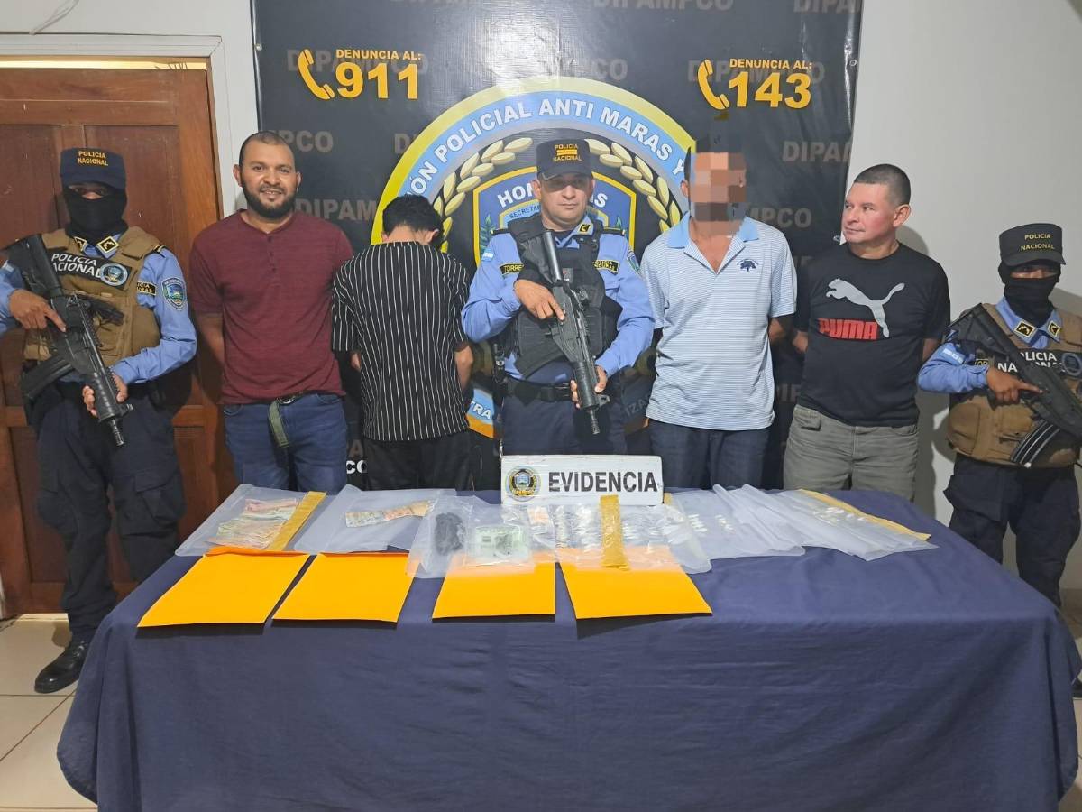 Capturan a cuatro hombres acusados de tráfico de droga en Copán