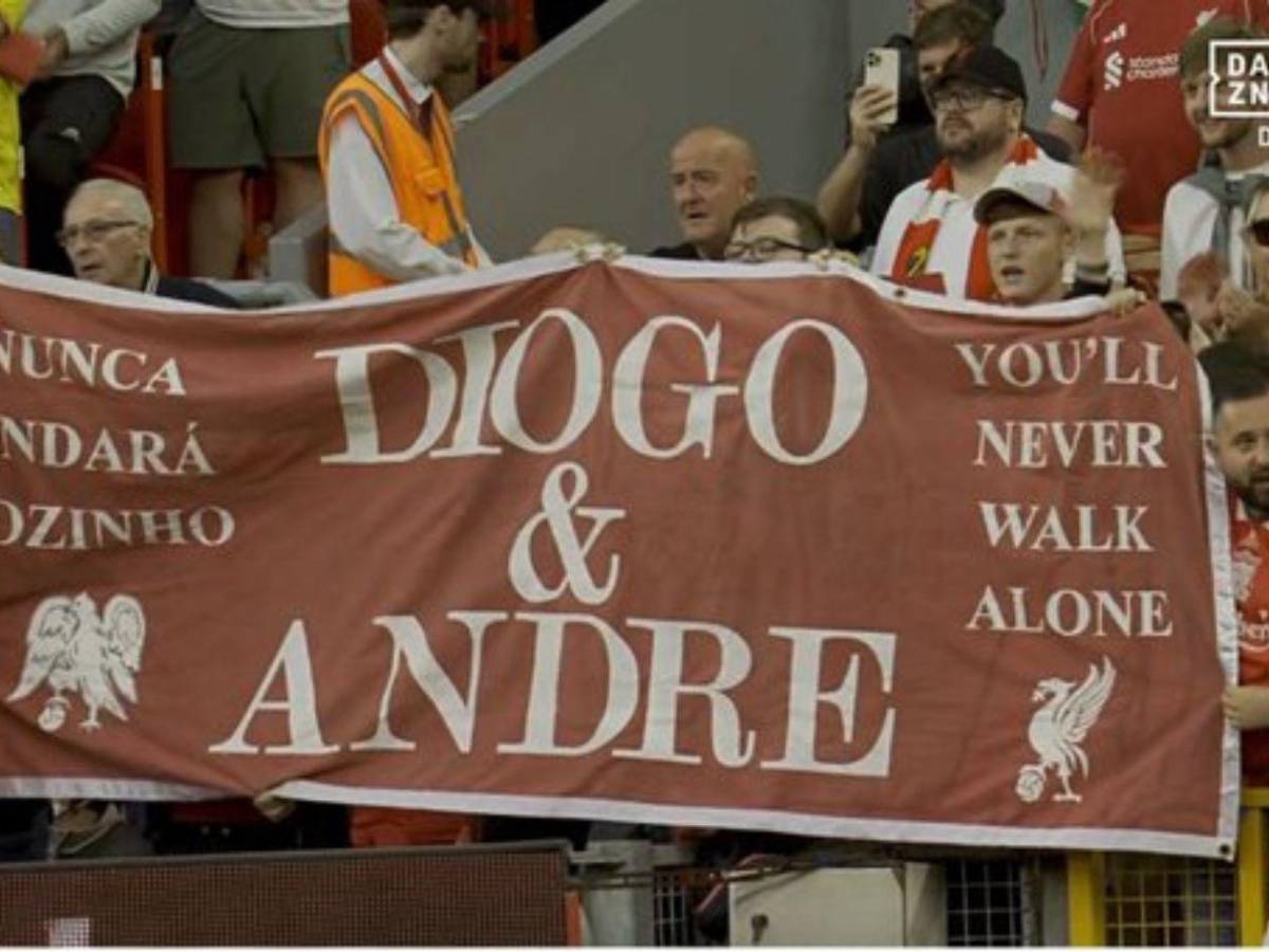 El impresionante homenaje a Diogo Jota y su hermano en Anfield