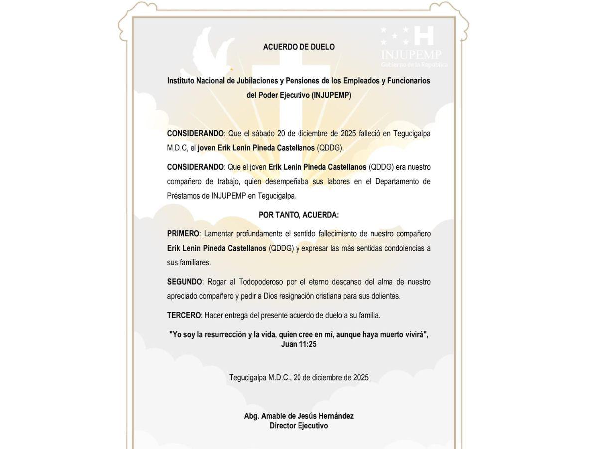 Trabajaba en Injupemp: Erick murió en accidente tras salir de cena navideña