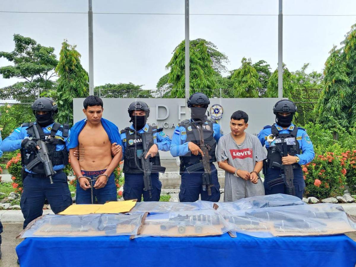 Ready y Chino, supuestos MS-13, son capturados en Choloma; tenían dos AR-15