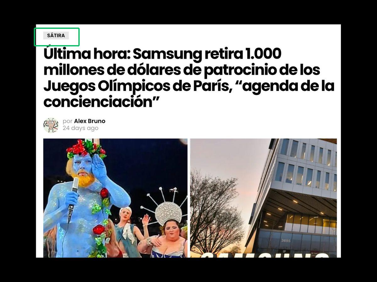 Esta captura muestra que el contenido que estamos verificando está clasificado como sátira.