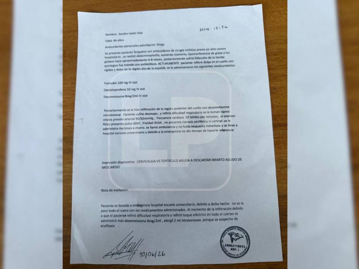 Filtran el reporte médico de la chef Sandra Díaz: ¿Qué revela el documento?