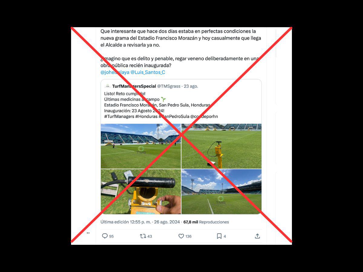 Captura de pantalla a una publicación en X/Twitter realizada el 29 de agosto de 2024.