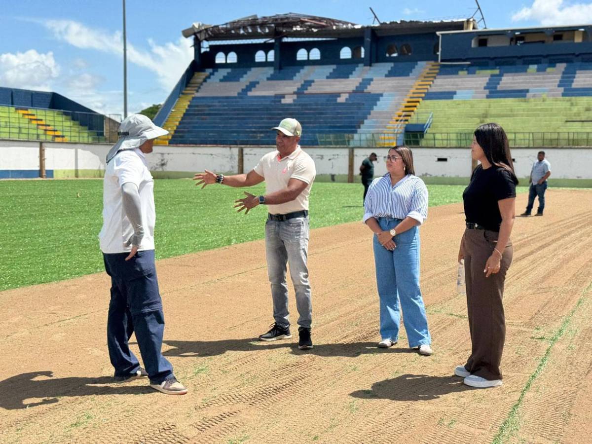 ¡Belleza! Así avanza la remodelación y nueva grama de otro estadio de Liga Nacional