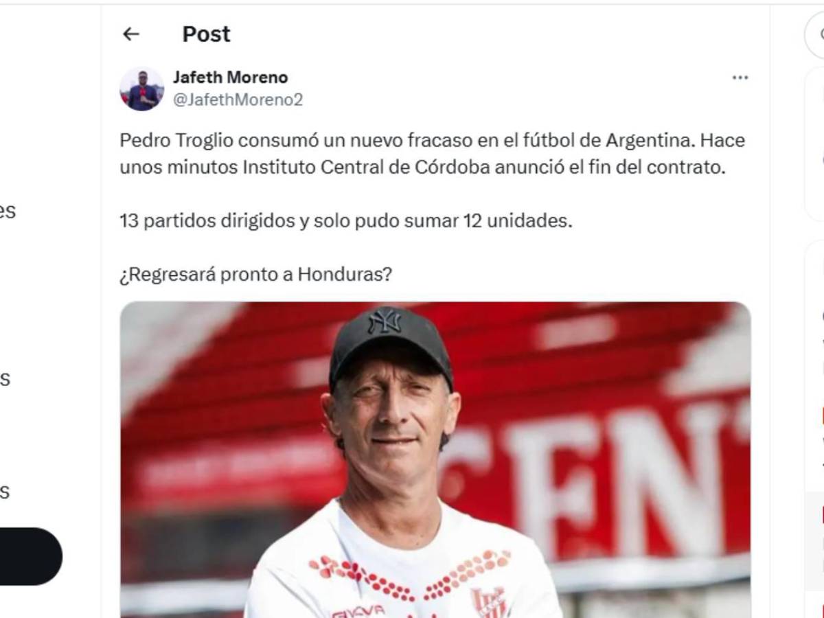 Señalan al culpable del despido de Pedro Troglio, ¿vuelve a Honduras?