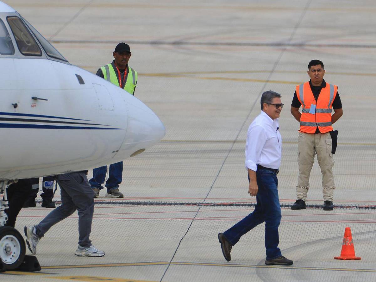 La llegada de Juan Orlando Hernández a Honduras en imágenes