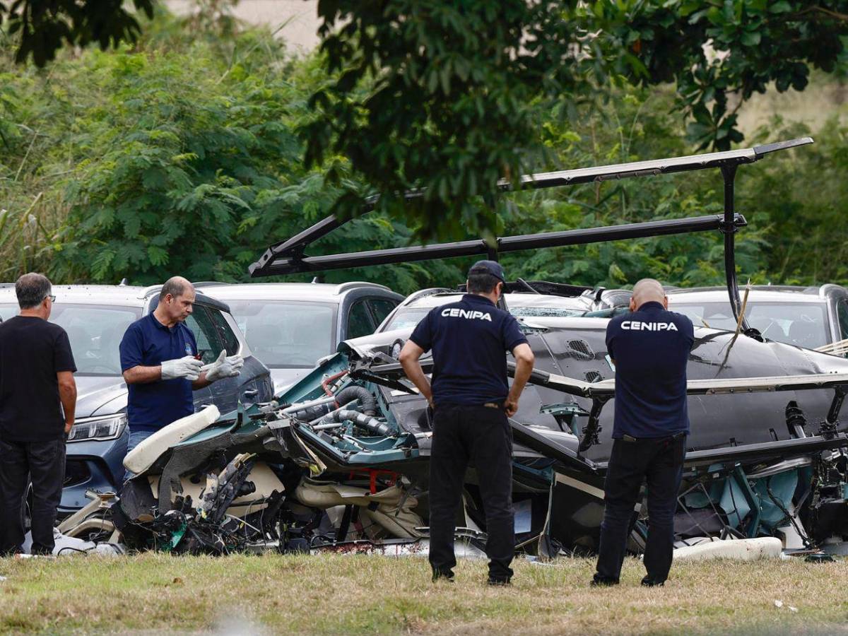 Imágenes: zona de desastre un día después del choque de dos helicópteros en Brasil