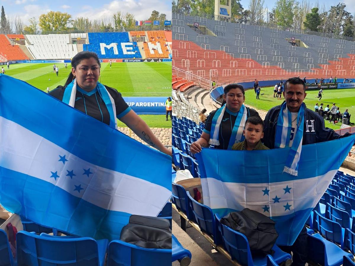 Familia de Isaac Castillo en el debut de Honduras en el Mundial Sub-20 de Argentina.