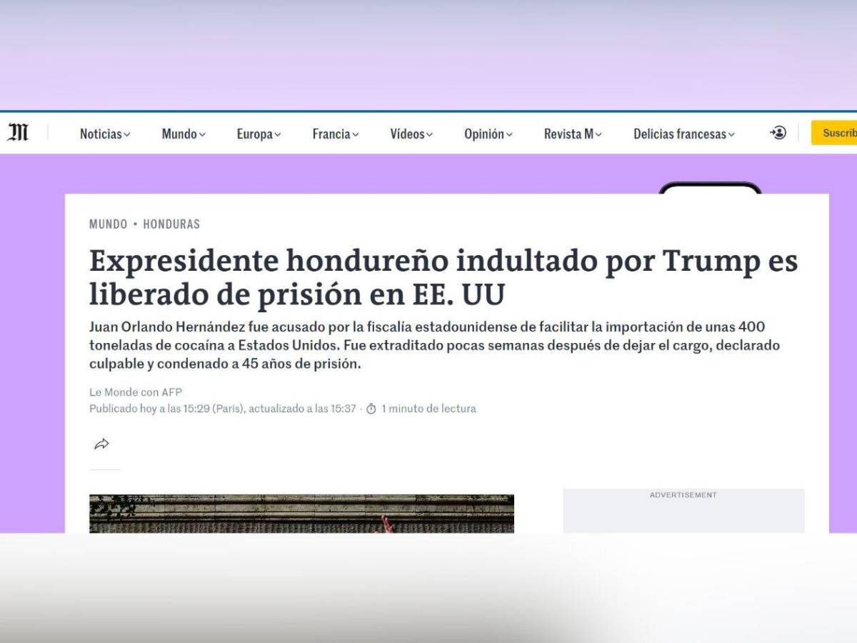 Así narra la prensa mundial la inesperada salida de prisión de Juan Orlando Hernández