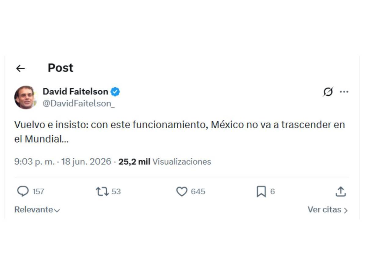 Faitelson advierte y provoca enojo tras partido de México en el Mundial 2026