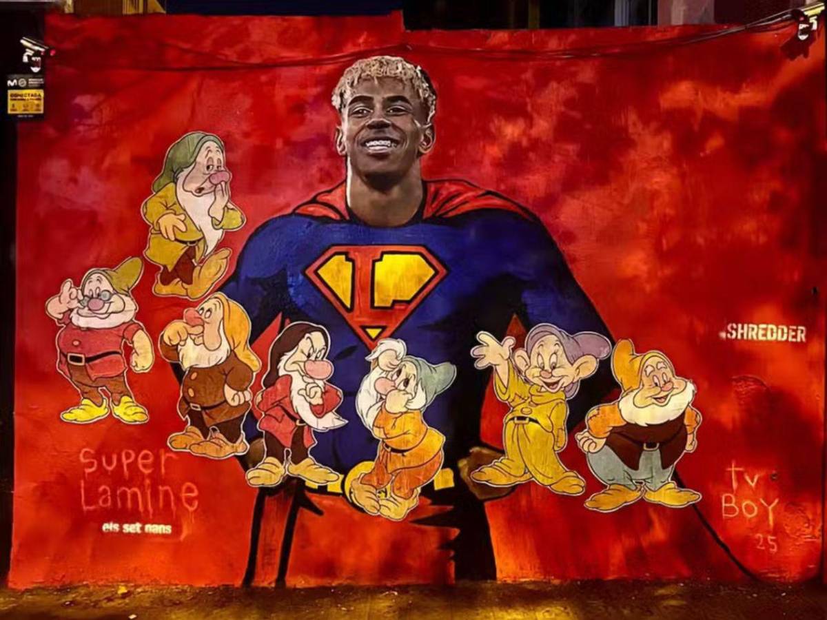 Vandalizan mural de Lamine en respuesta a la crítica de su fiesta de cumpleaños