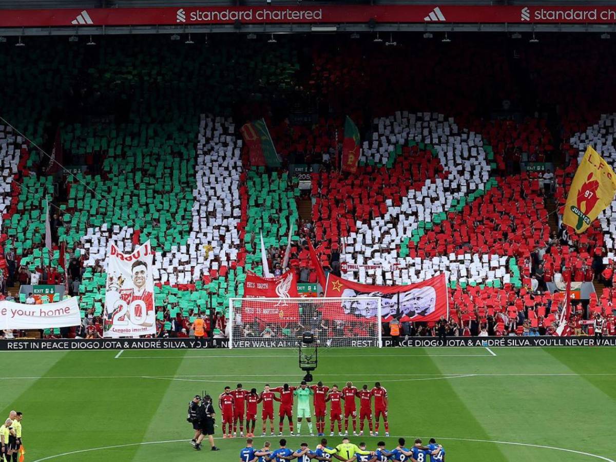 El impresionante homenaje a Diogo Jota y su hermano en Anfield