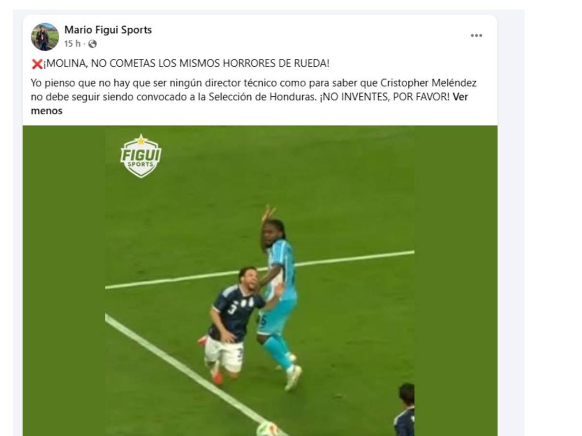 Futbolista de Liga Nacional señala al Búho Meléndez tras el Argentina - Honduras
