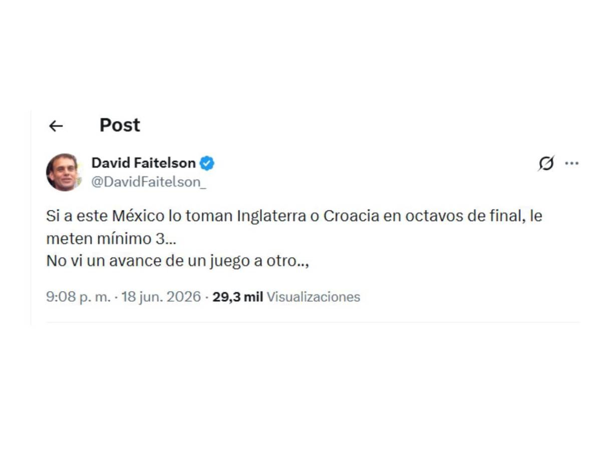 Faitelson advierte y provoca enojo tras partido de México en el Mundial 2026