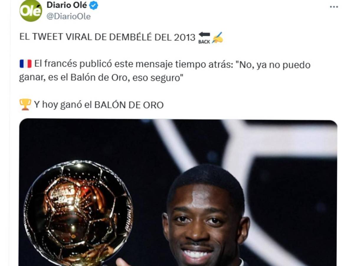 Robo: indignación tras el Balón de Oro ganado por Dembélé a Lamine Yamal