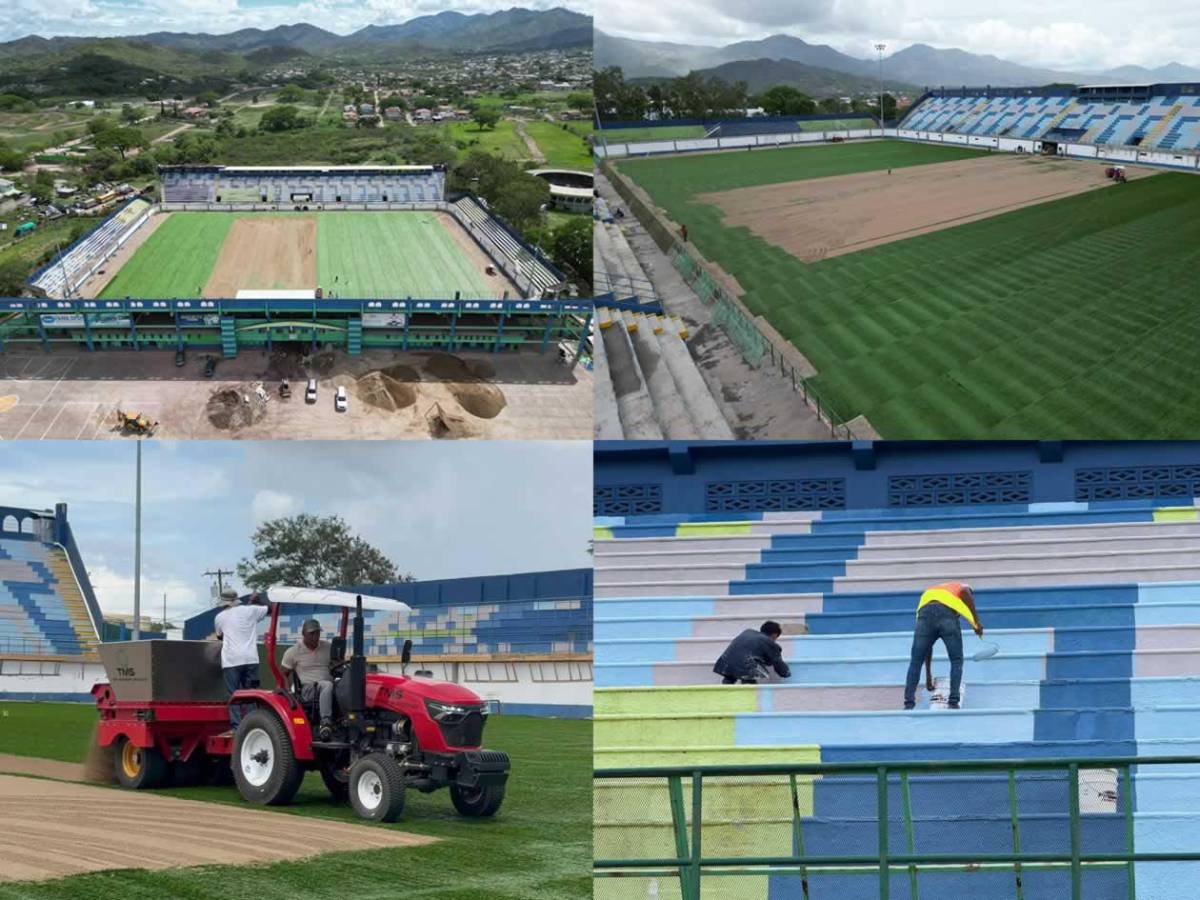 ¡Belleza! Así avanza la remodelación y nueva grama de otro estadio de Liga Nacional