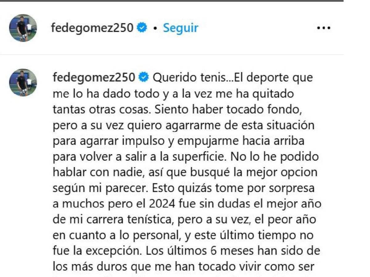 Deportista hace desgarradora confesión: “Siento haber tocado fondo”