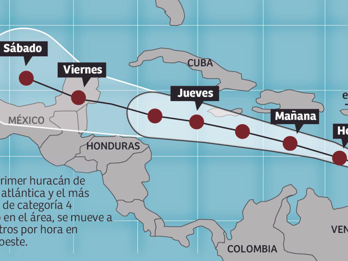 Poderoso huracán Beryl pasará a unos 250 km de la costa de Honduras