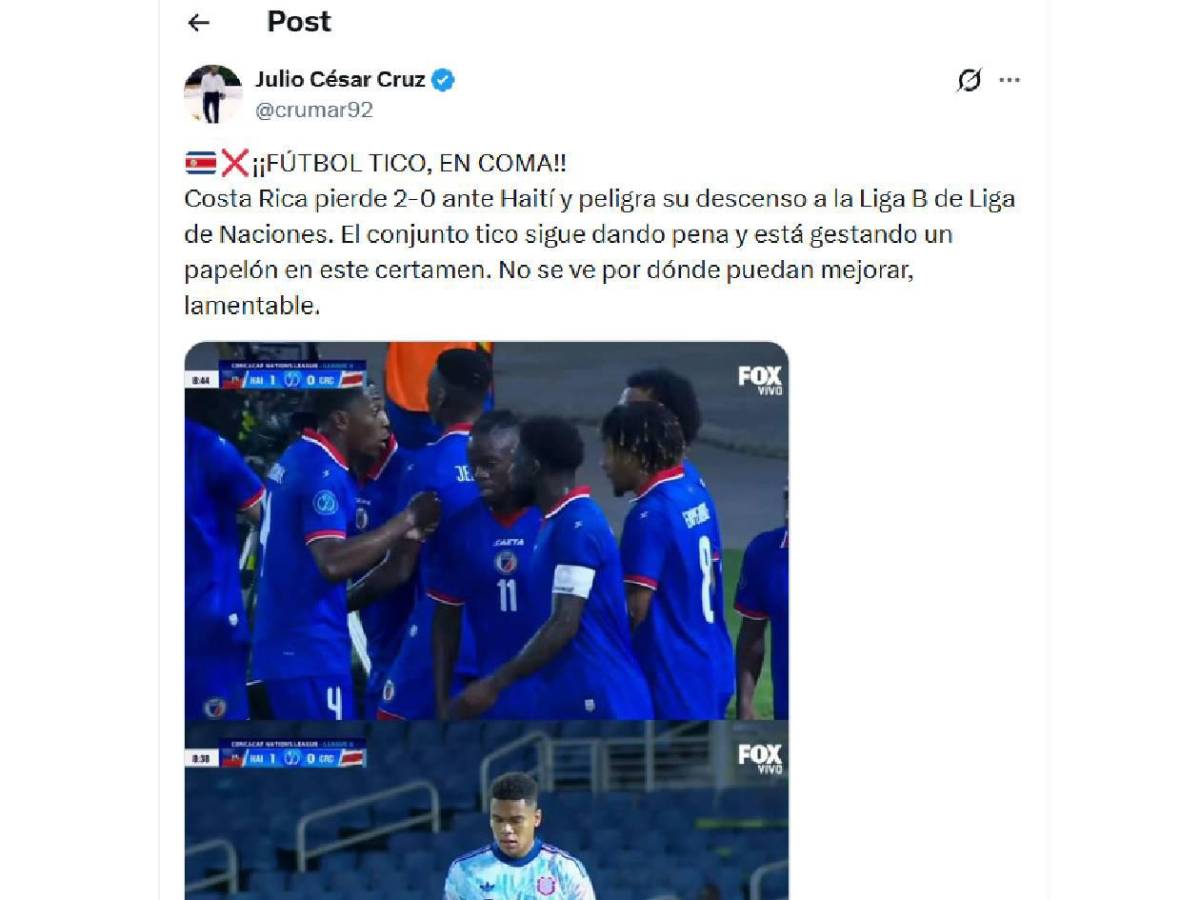 Costa Rica vuelve a quedar en ridículo y apunta al descenso: señalan a Honduras
