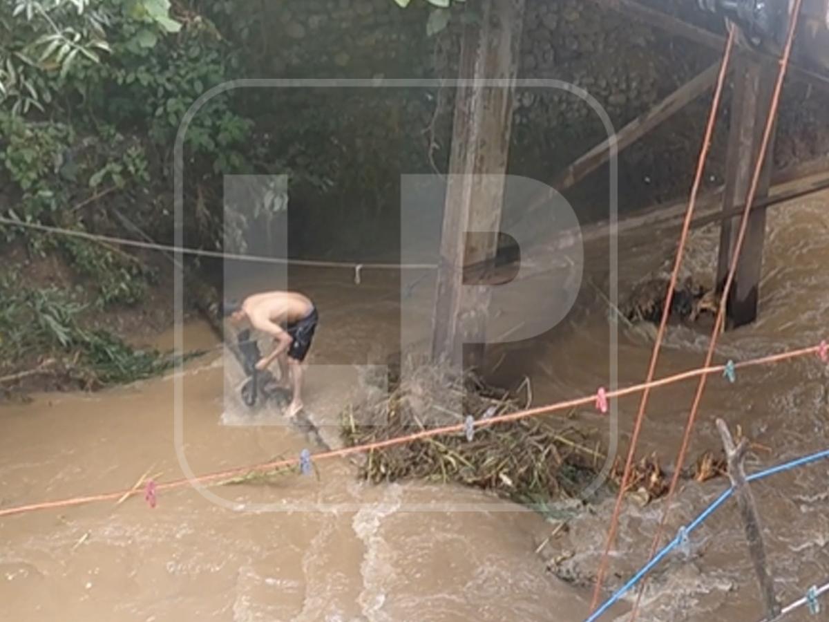 Fuertes lluvias desbordan río Helado en Los Naranjos, Santa Cruz de Yojoa