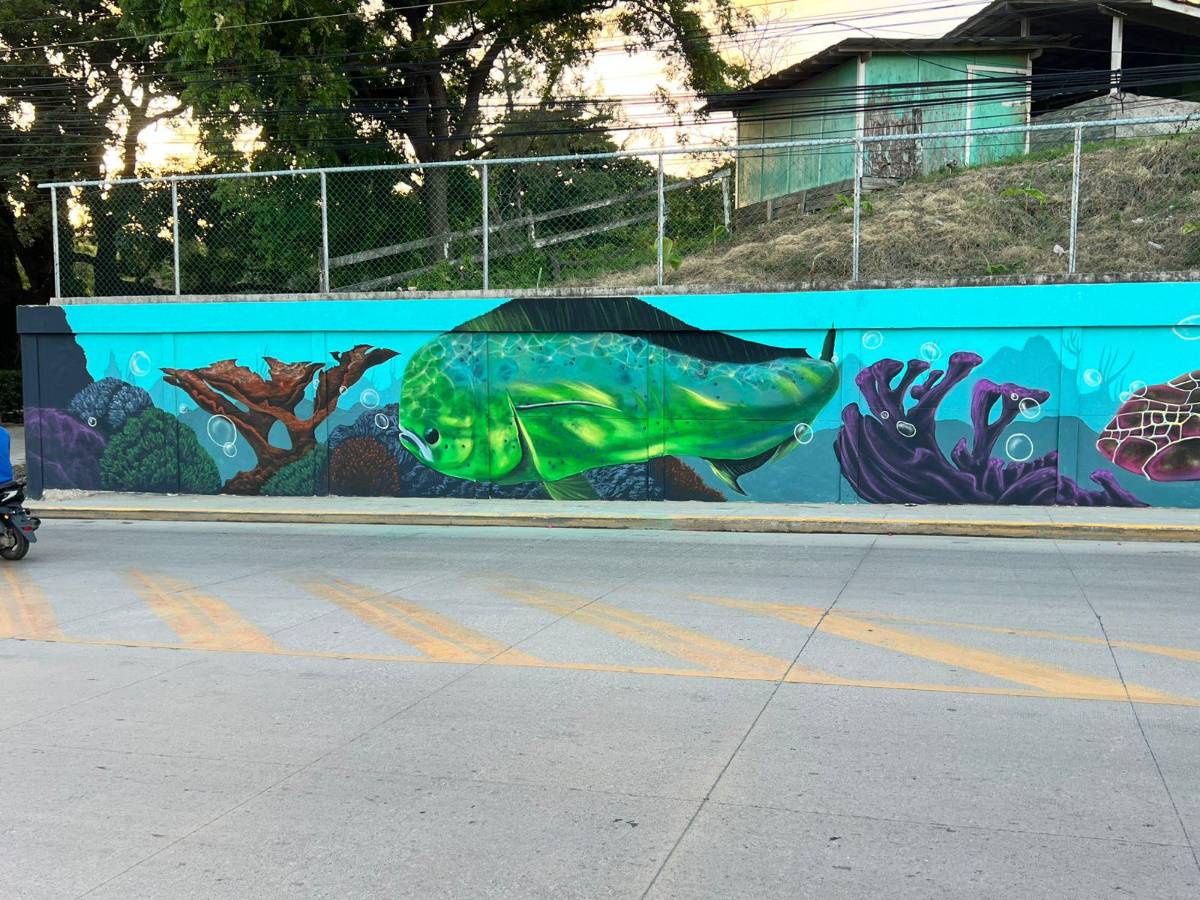 Hondureño ganador de Récord Guinness crea el mural más inmenso en Roatán