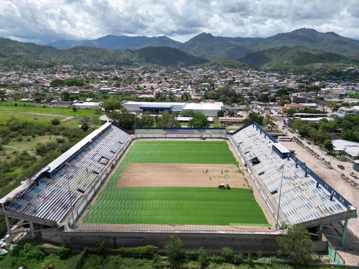 ¡Belleza! Así avanza la remodelación y nueva grama de otro estadio de Liga Nacional
