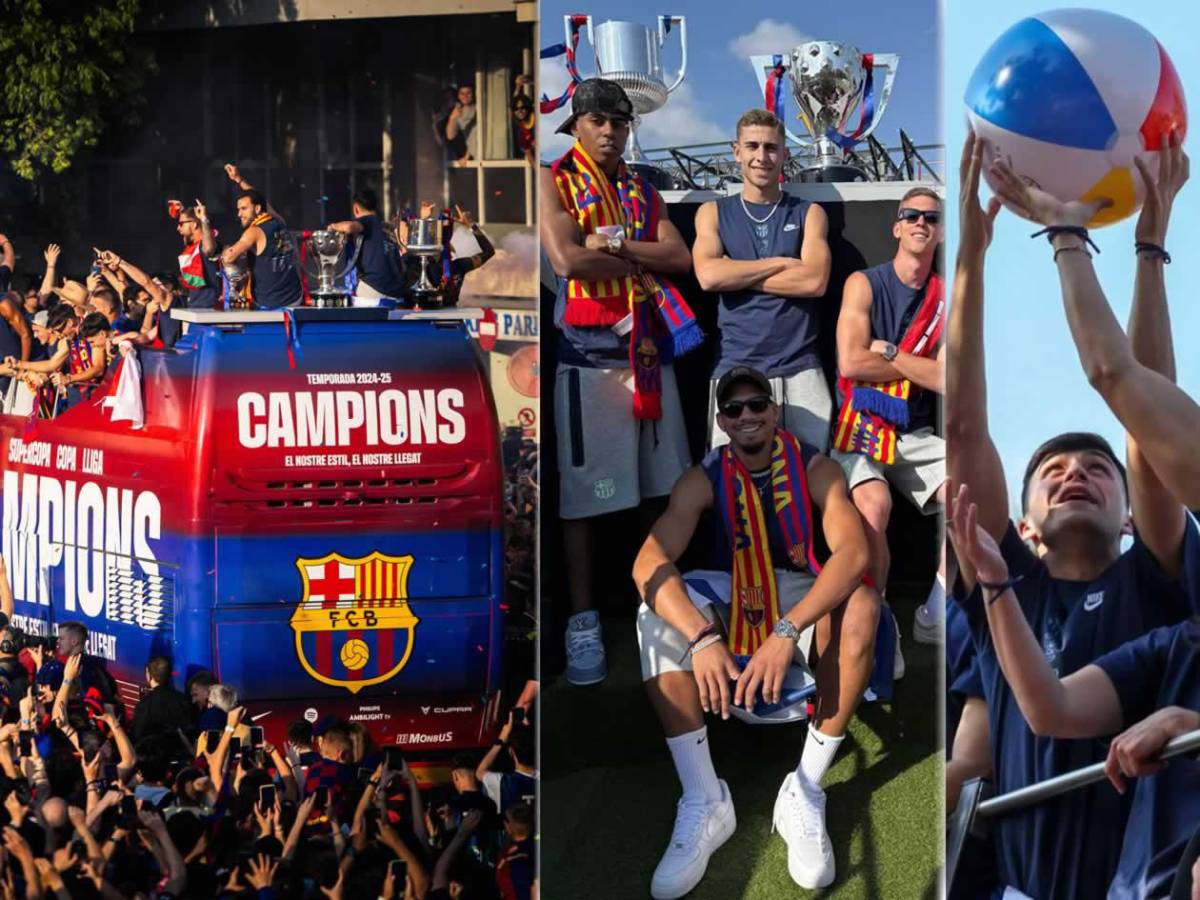 Rúa del Barcelona: jugadores se burlan de Vinicius y dardo de Lamine al Real Madrid