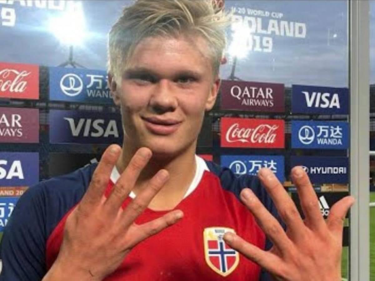 Erling Haaland le hizo nueve goles a Honduras en el Mundial Sub-20 de 2019.