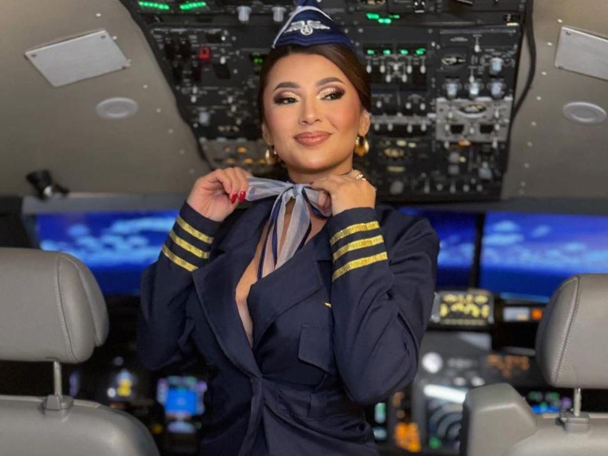 ¿Nuevo trabajo? Milagro Flores sorprende vestida de aeromoza en España