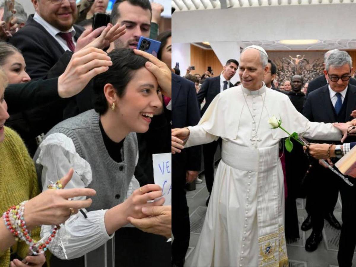 Hondureña sobreviviente de cáncer recibe bendición del Papa León XIV en el Vaticano