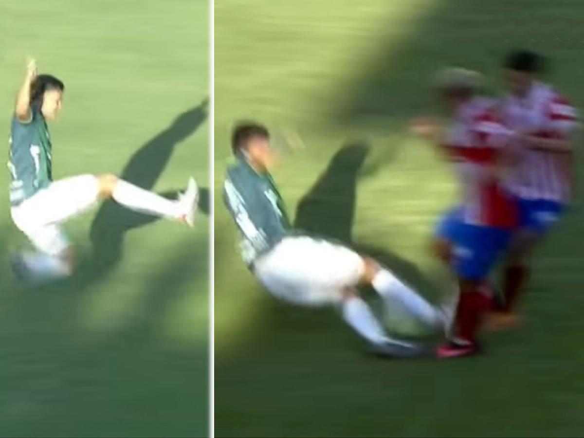 La salvaje patada por la que André Orellana recibió dos partidos de sanción.