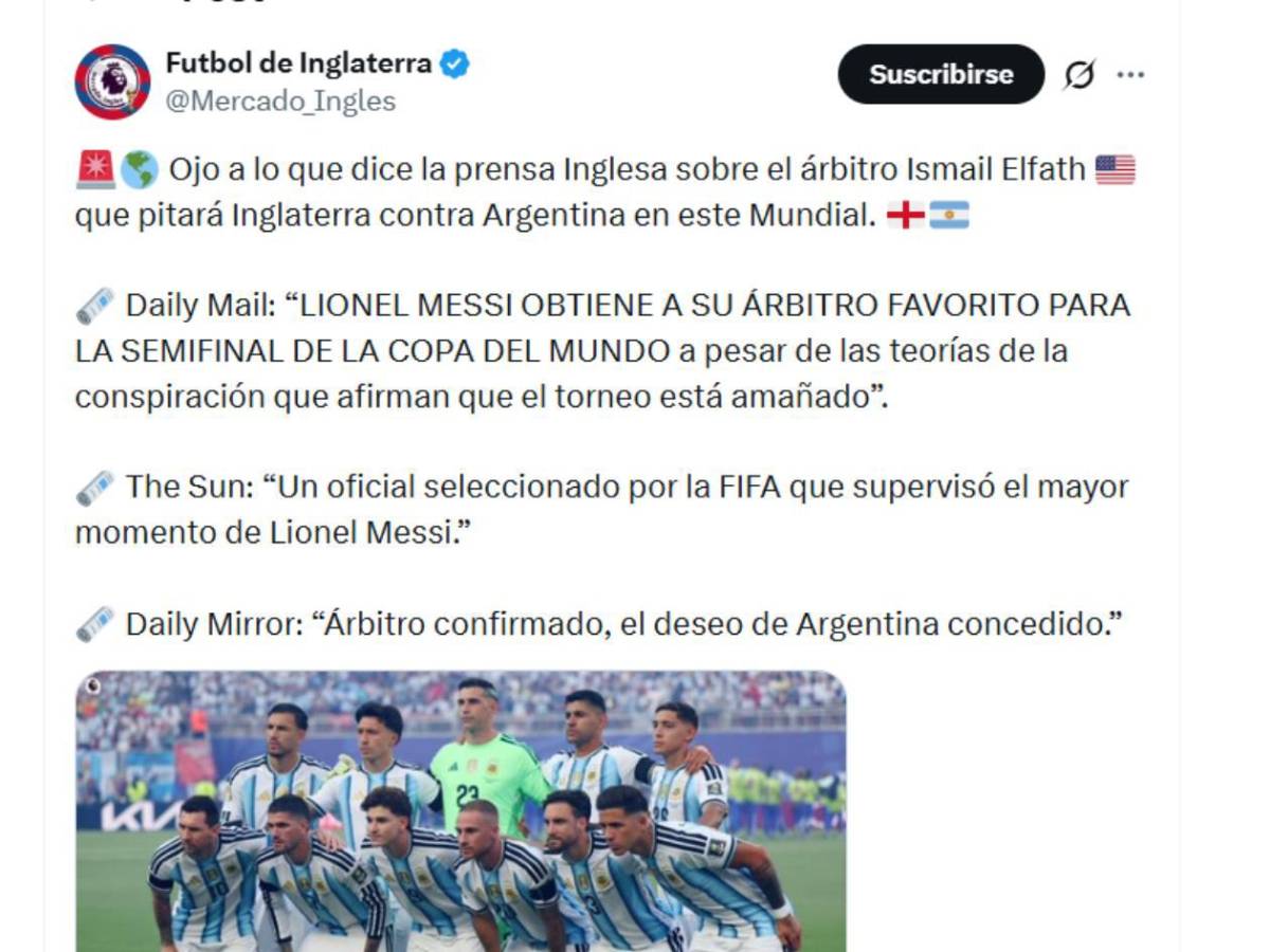 Inglaterra, indignada tras decisión de FIFA: Les concedieron el deseo a Argentina