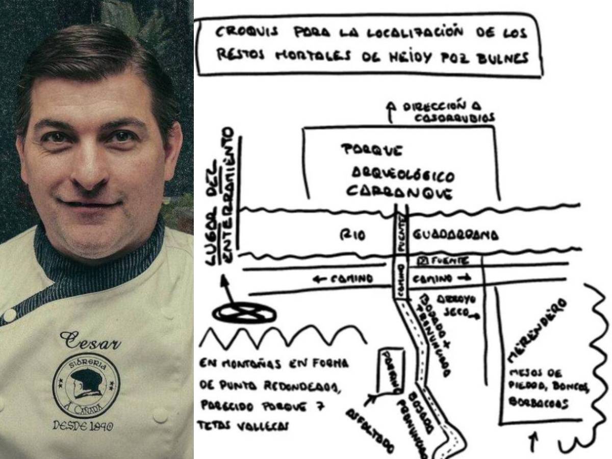 Así es el croquis del Rey del Cachopo; buscan la cabeza de hondureña asesinada