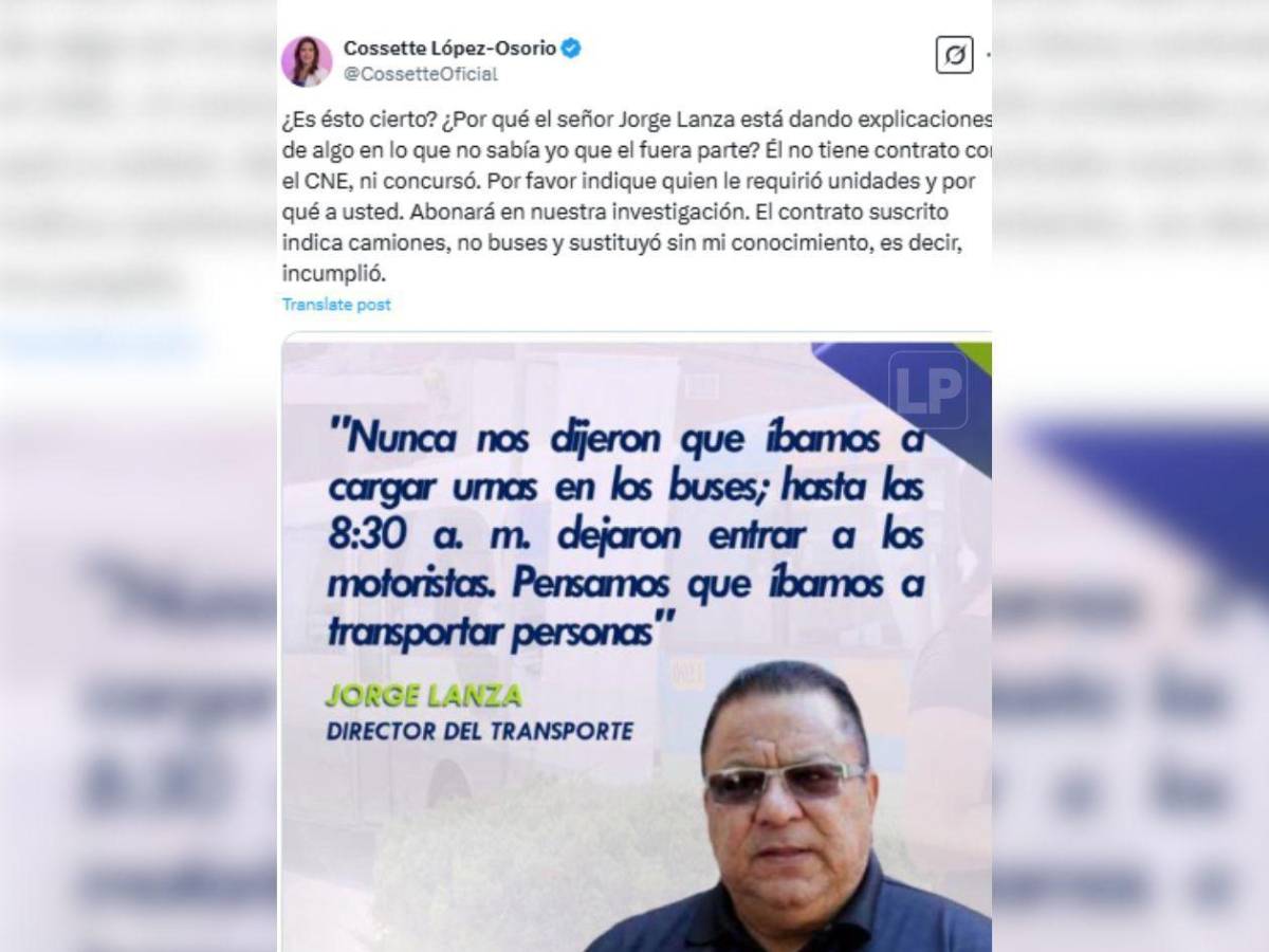 Cossette López cuestiona a Jorge Lanza: “¿A usted quién lo contrató?”