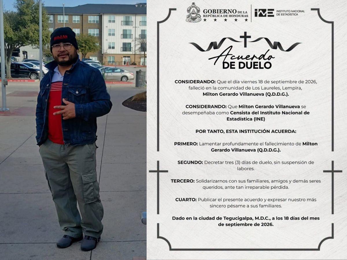 Milton Villanueva, censista del INE, muere a balazos mientras iba a realizar su labor en Lempira