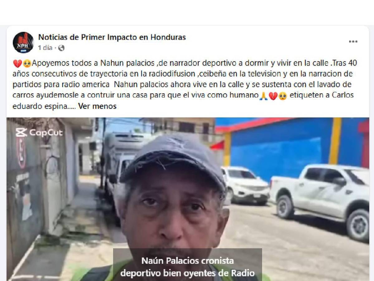 Narrador deportivo hondureño termina en las calles pidiendo ayuda: esto le pasó
