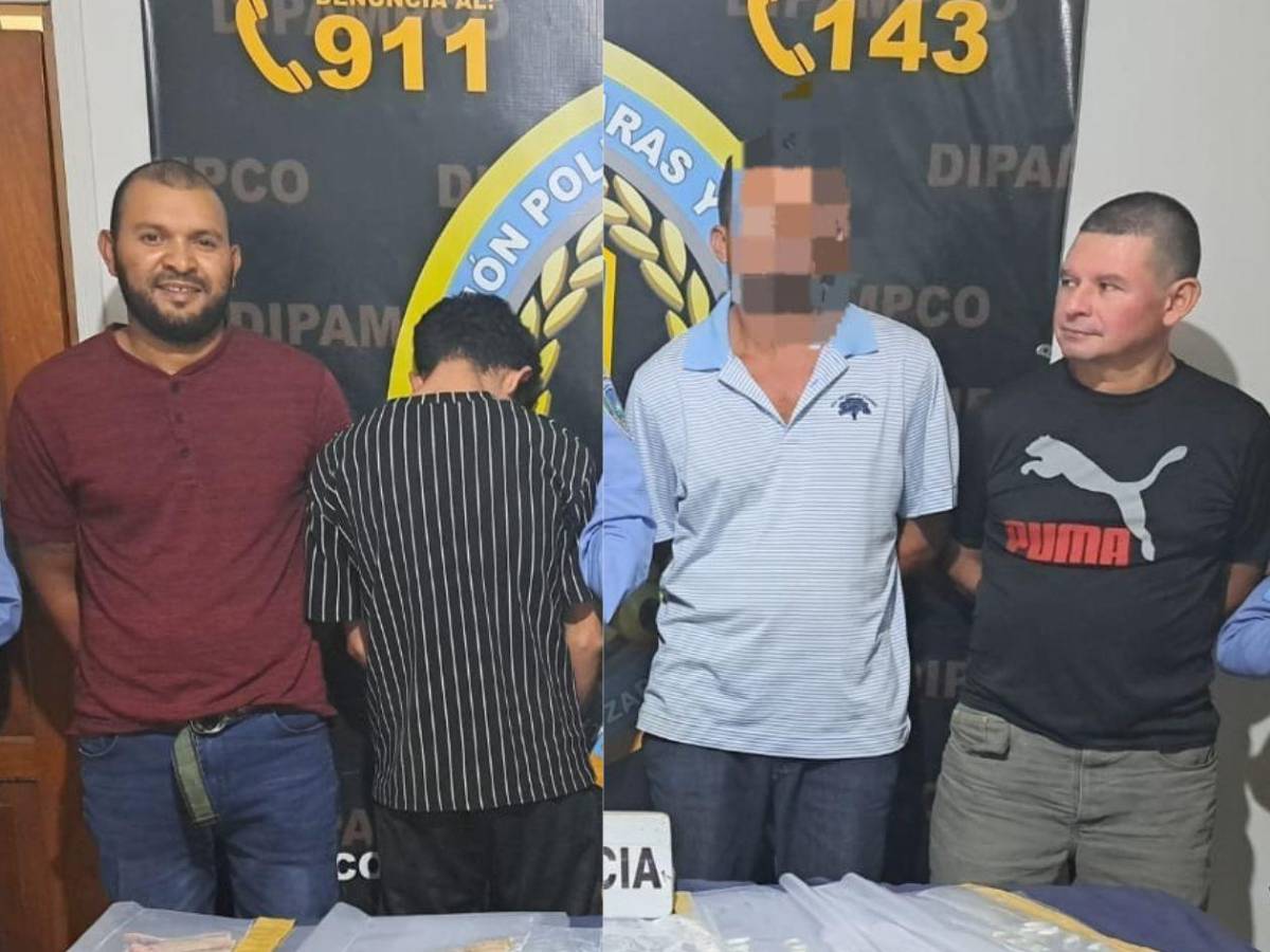 Capturan a cuatro hombres acusados de tráfico de droga en Copán