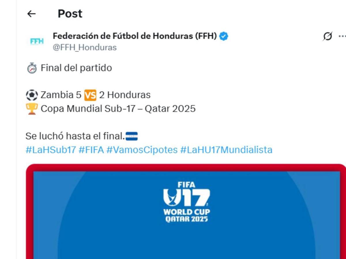 FIFA deja mensaje e indignación en Honduras por el Mundial Sub-17: Solo salvan a uno