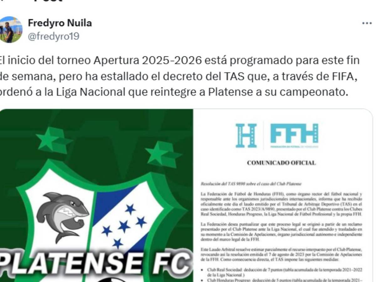 Honduras podría quedarse sin Mundial: Revuelo tras fallo histórico sobre Platense