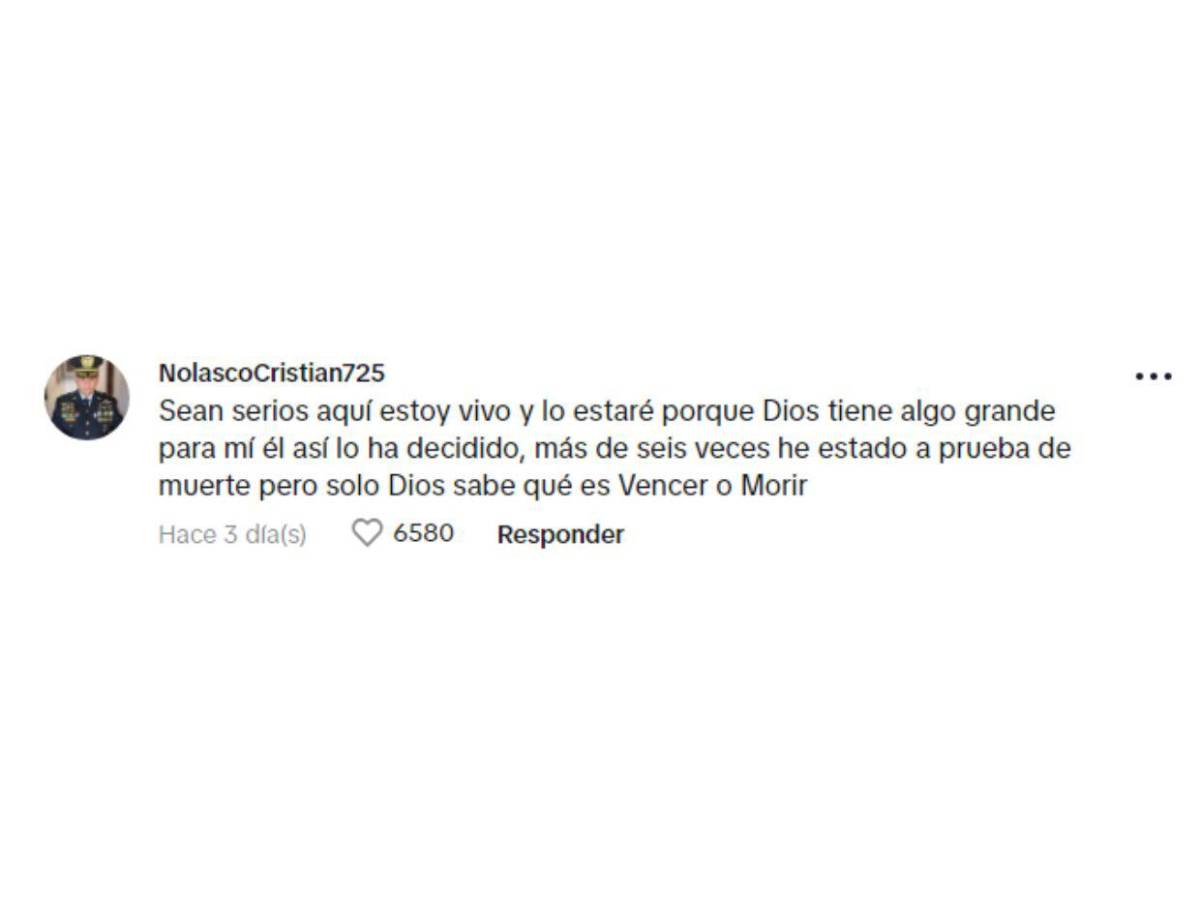 El mismo comisario Nolasco, desde su perfil, desmintió la publicación de su muerte en la publicación desinformante de TikTok.