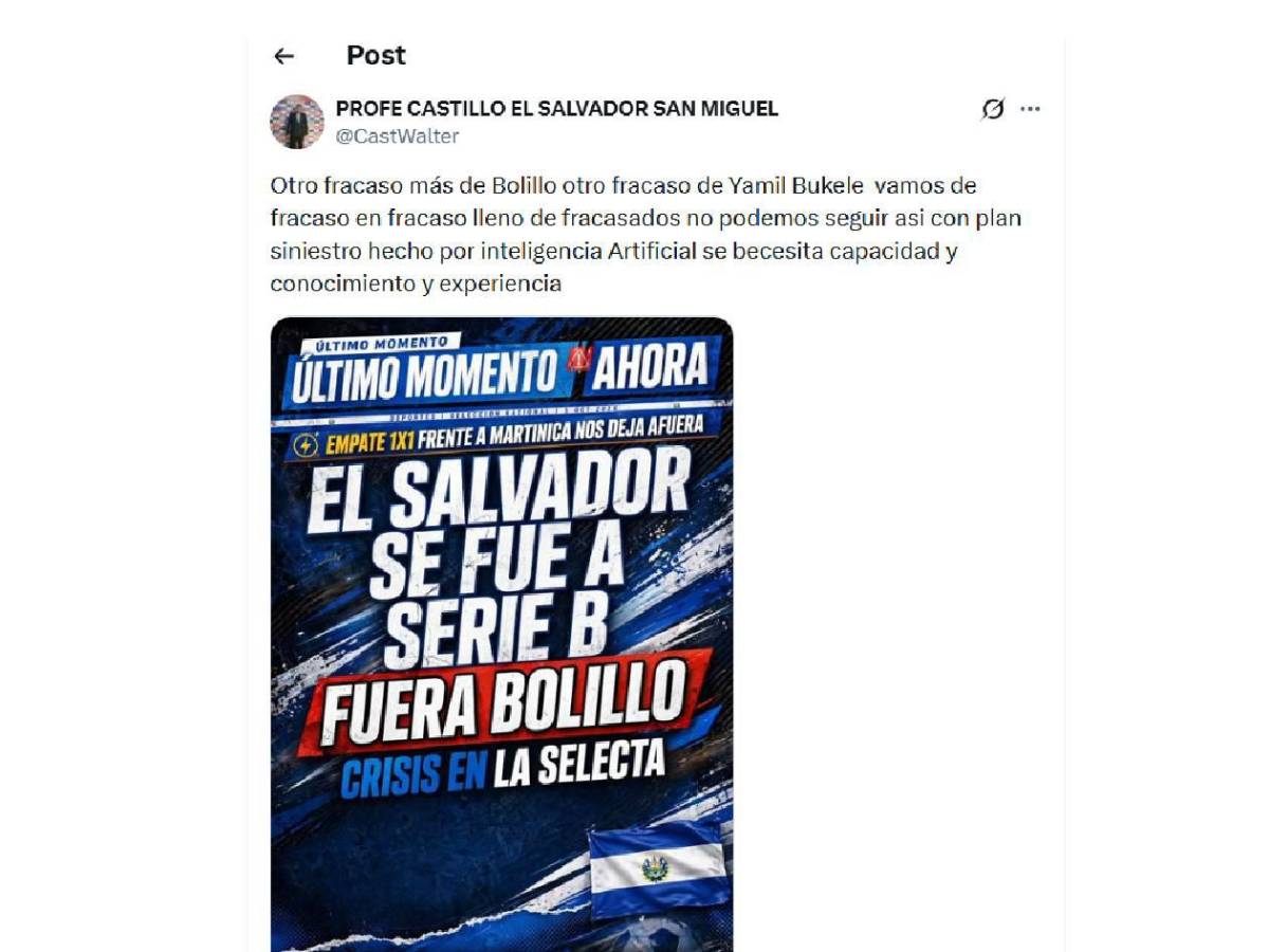 El Salvador estalla tras el descenso: señalan a Bukele y al culpable
