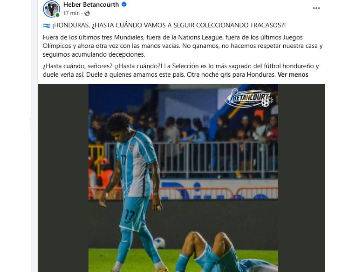 Señalan al culpable y decepción por Honduras: “Aprovecharon regalo del árbitro”