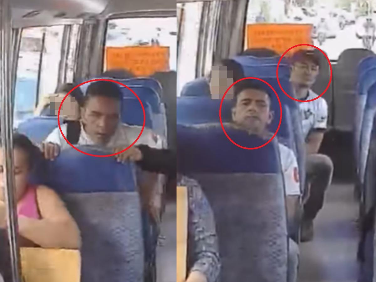 Los sujetos se ponen la mascarilla hasta cuando comienza el asalto. Al inicio se les ve el rostro descubierto.