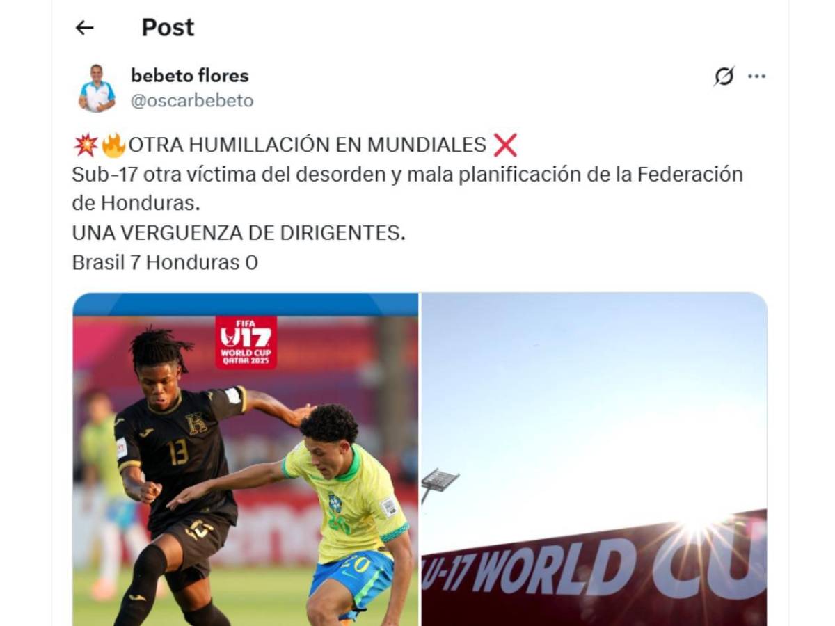 Honduras Mundial Sub-17: Indignación, señalan al culpable, espectador de lujo y mensaje de FIFA