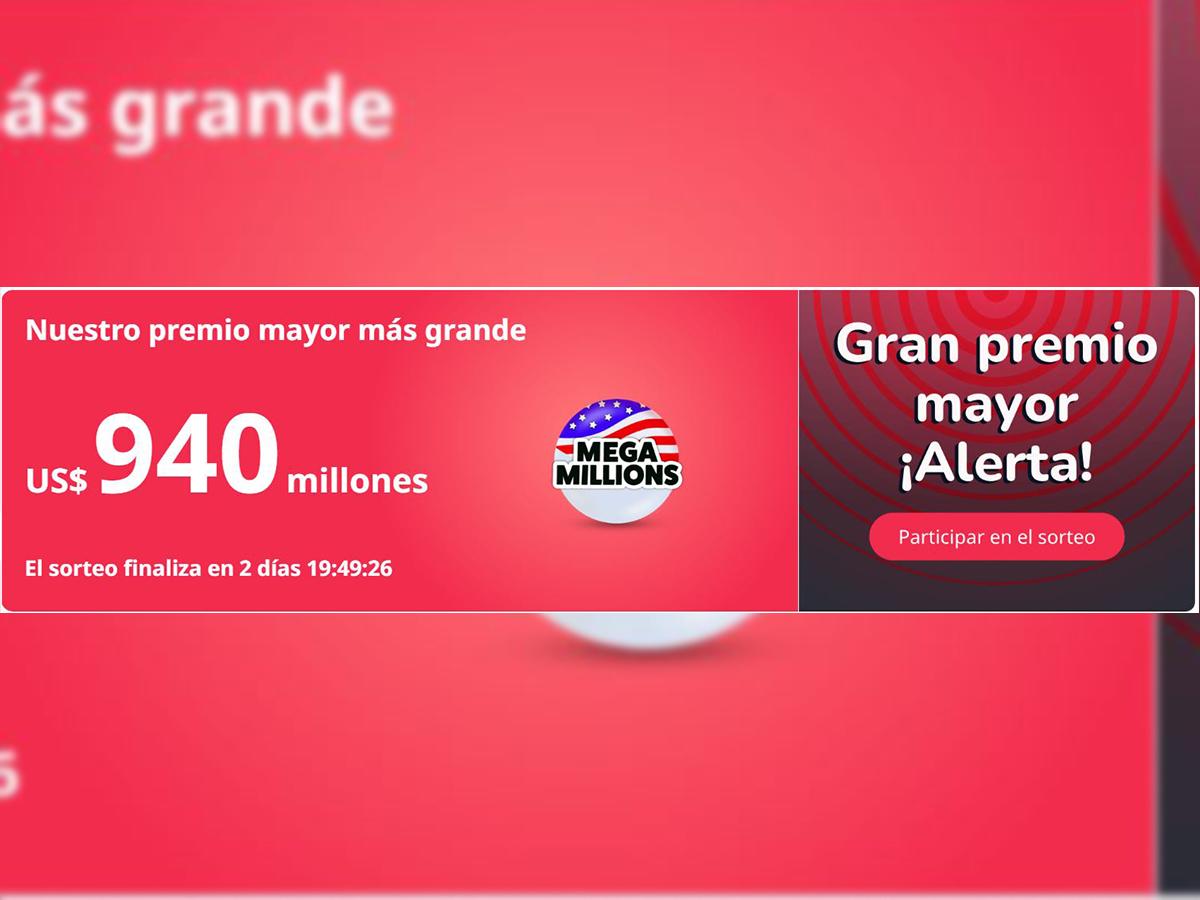 Puedes participar en el sorteo Mega Millions, el sorteo finalizará en dos días.