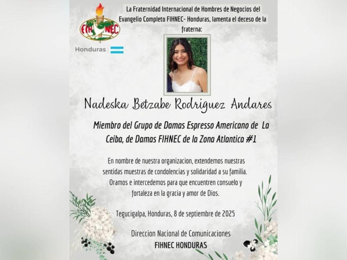 Nadeska fue arrollada por un carro en La Ceiba; recién se había casado