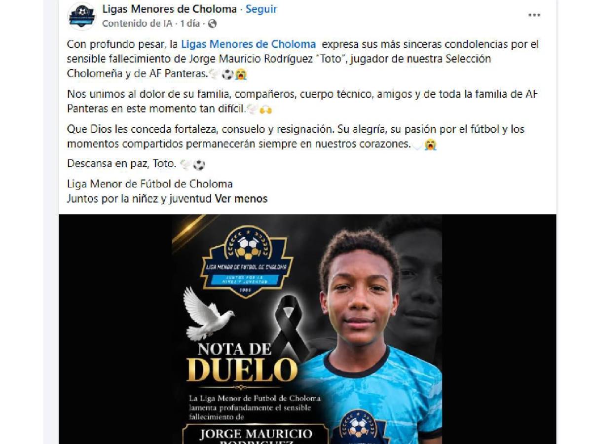 Conmoción en Choloma por asesinato de joven futbolista: Mataron a mi bebé