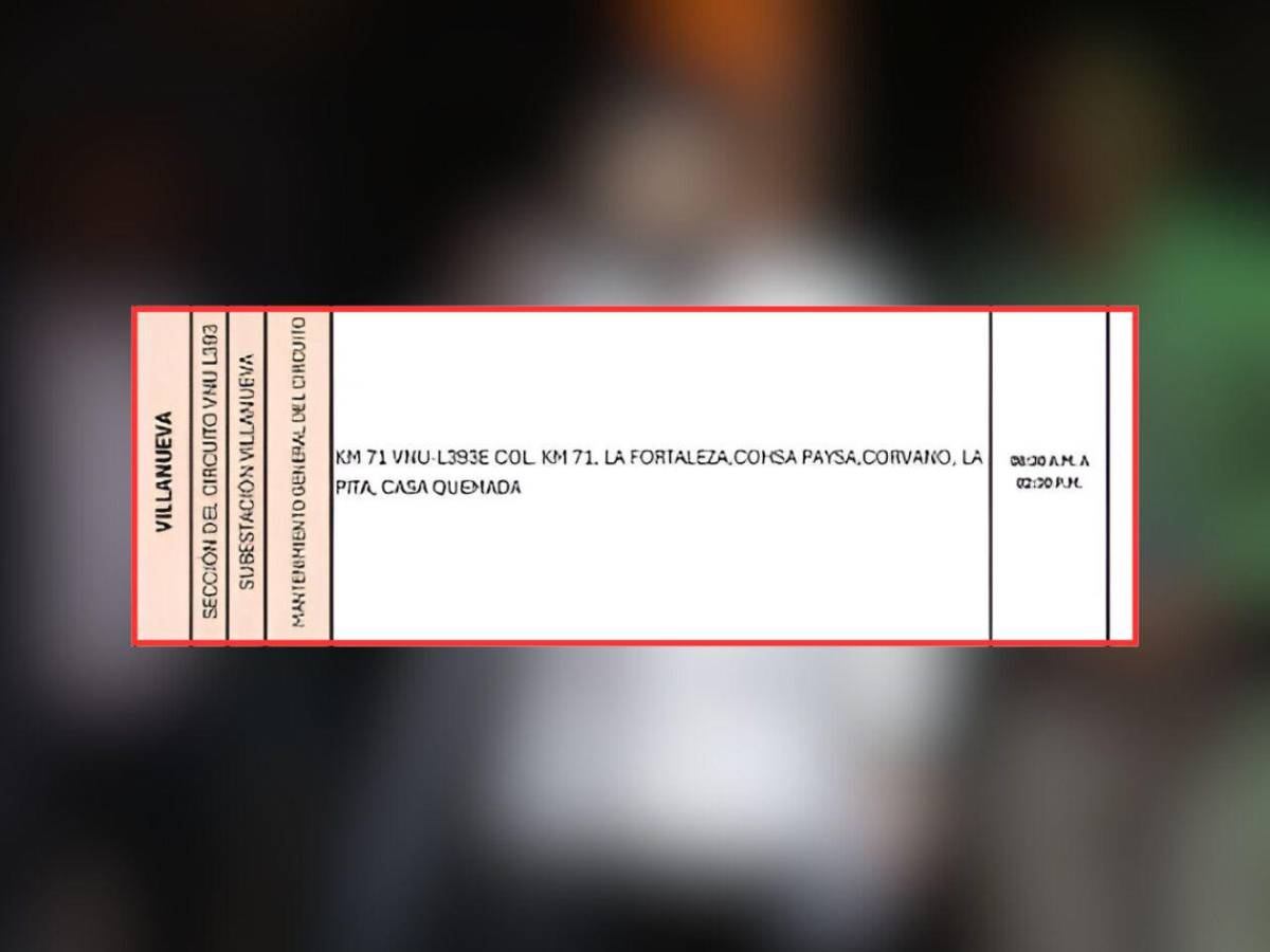 Miércoles sin electricidad en seis municipios de Honduras
