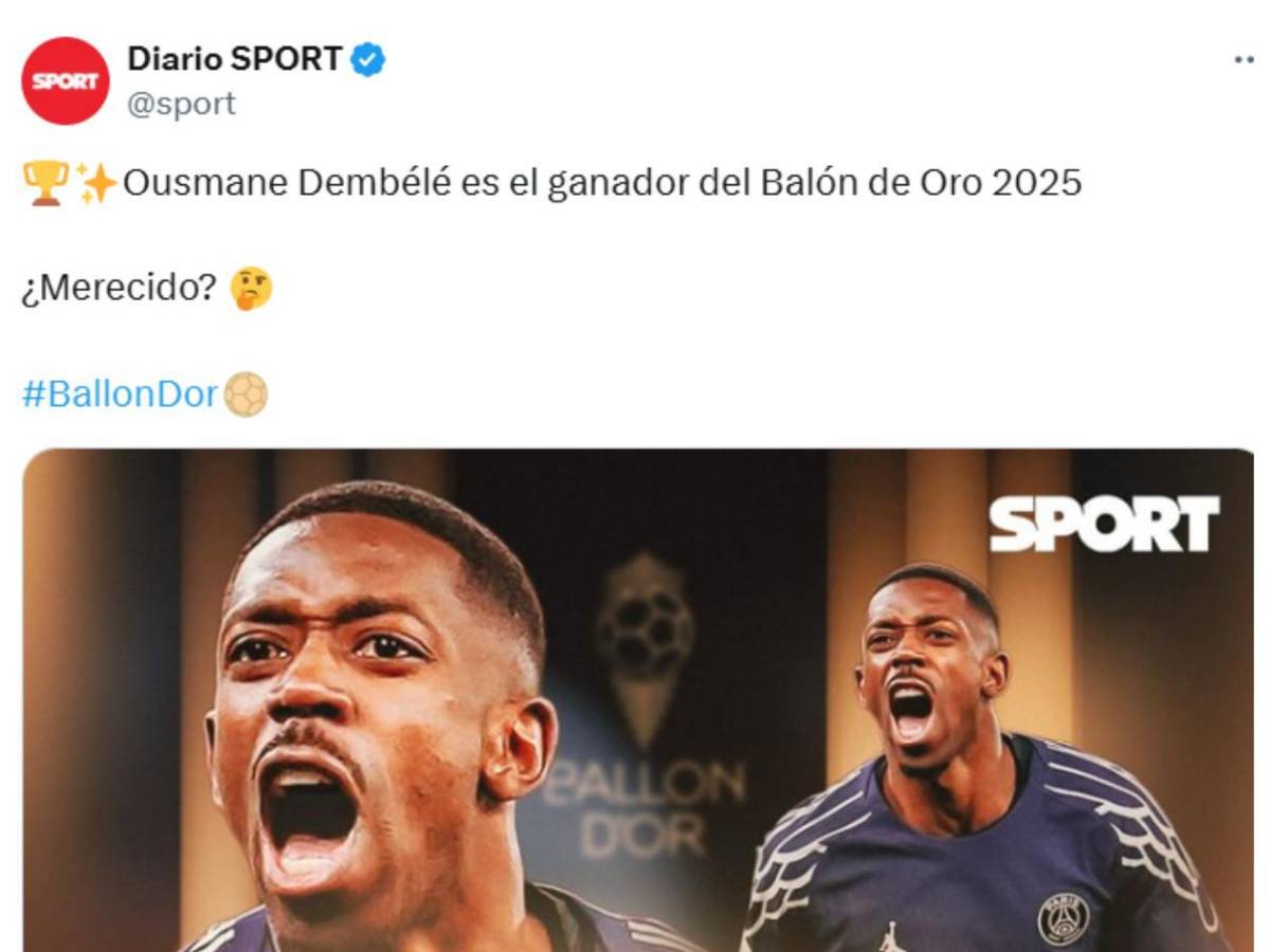 Robo: indignación tras el Balón de Oro ganado por Dembélé a Lamine Yamal