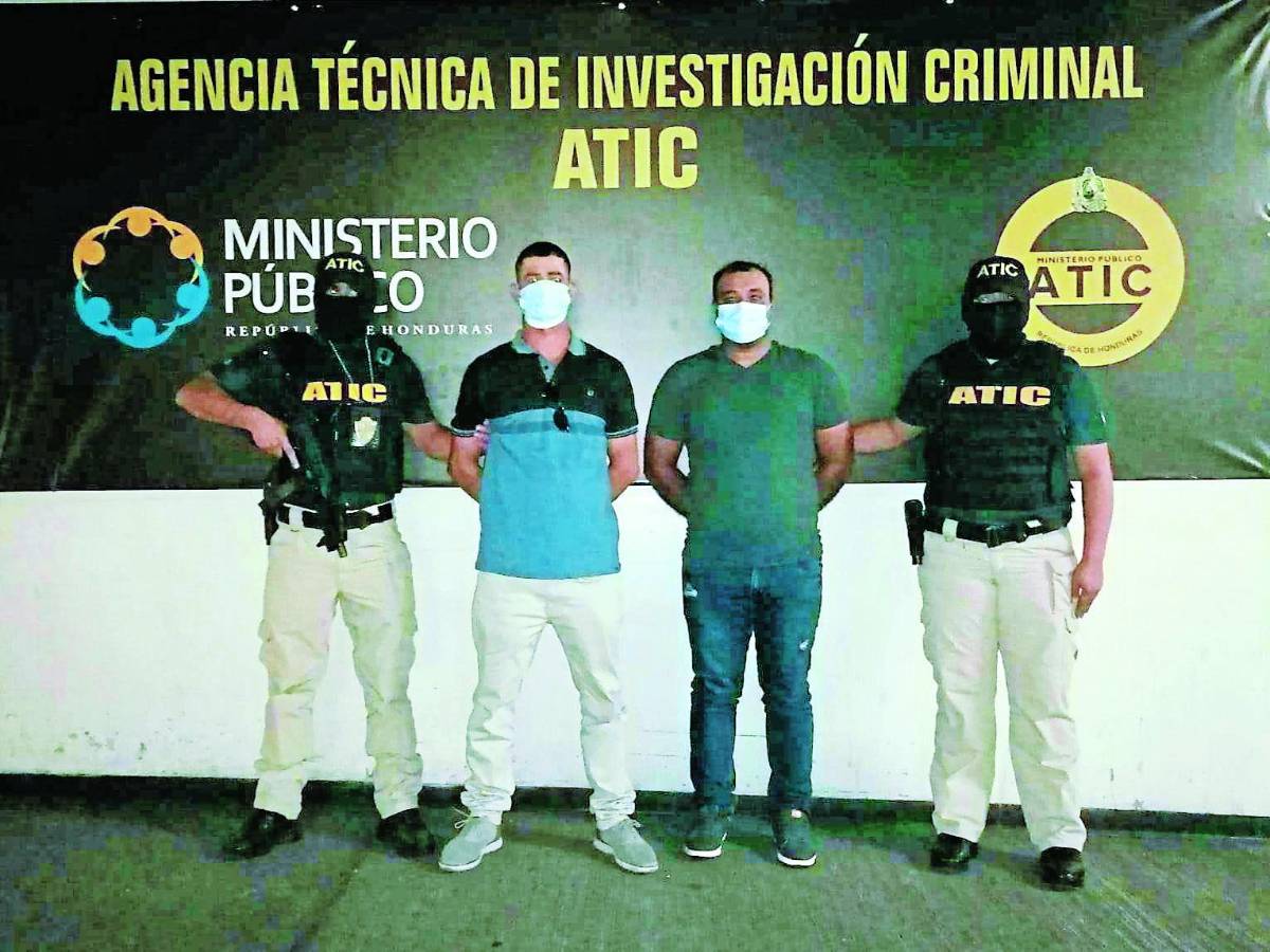 Detenidos. El dinero iba para un grupo en Olancho.